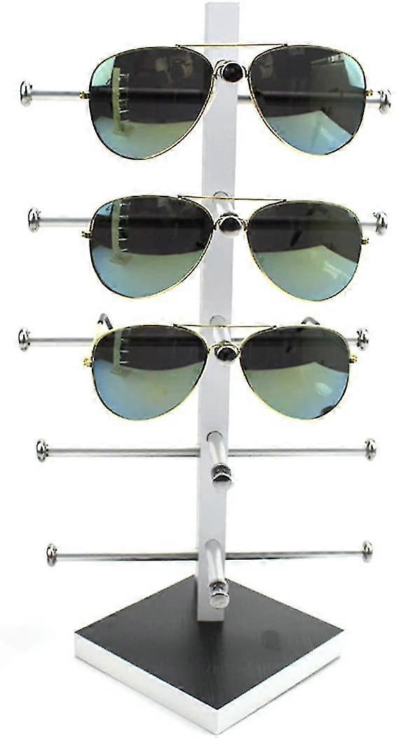 display rack, petforu wooden sunglasses holder eyeglass collections display stand (black + whit