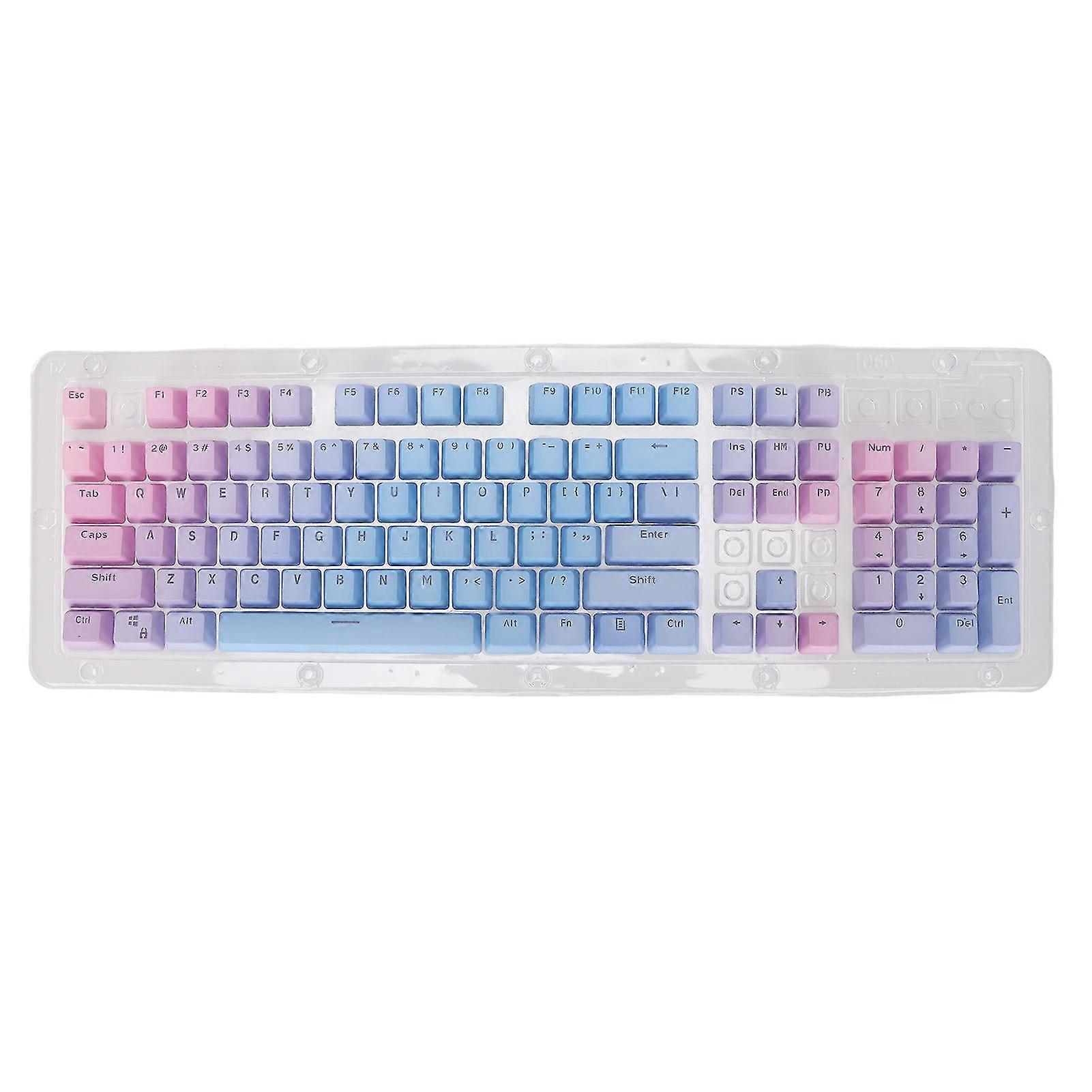 Ergonomic Design Two Color Translucent PBT Material Keyboard Keycaps - 104 Keys