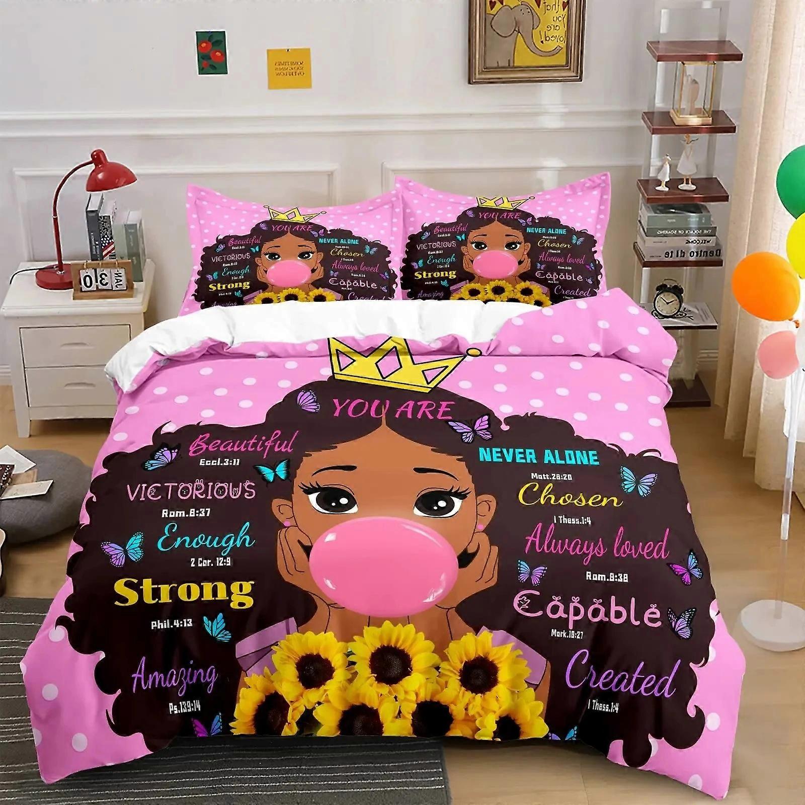 Black Girl Little Girl Princess Comforter Sets O1062 Bed Sheets