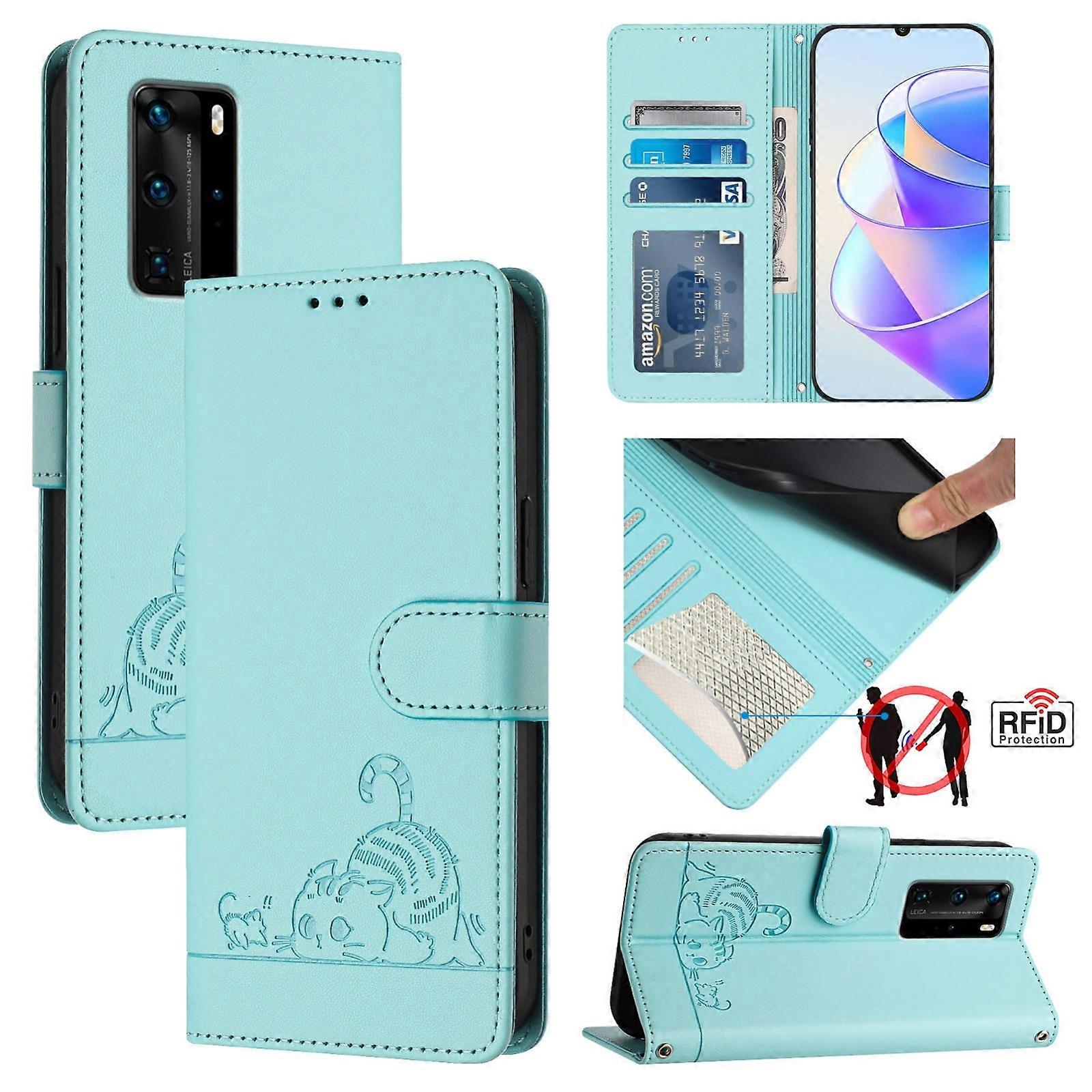 Cat Rat Embossed RFID Case For Huawei P40 Pro