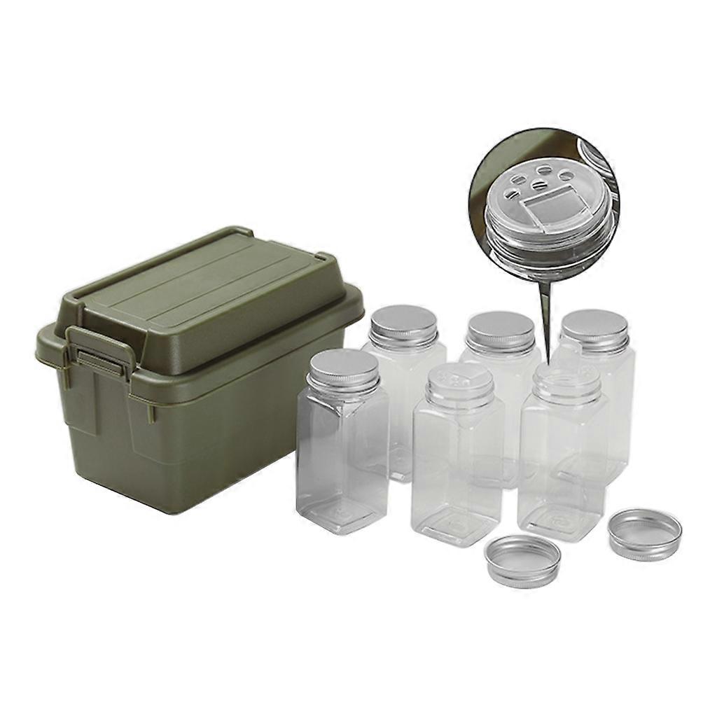 Portable Travel Spice Holder Hiking Spices Set 6Pcs Spice Jar with Storage Box