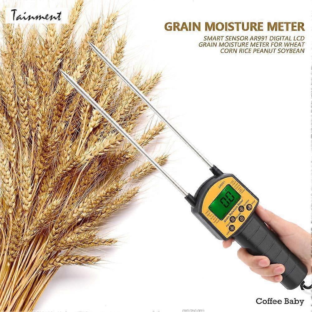 SMART SENSOR Digital LCD Grain Moisture Meter for Wheat Corn Rice Soybean LCD Backlight Display High Precision Meter