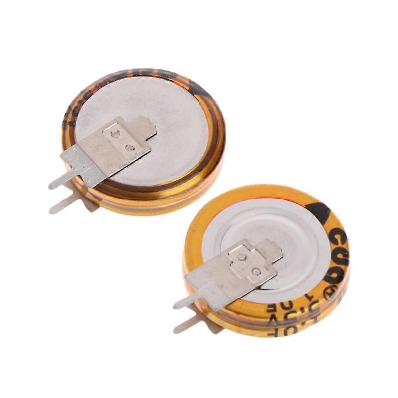 2 Pcs Universal 5.5 V 1.0F Super Capacitor V-Type Button for Smart 5mm Capacitan