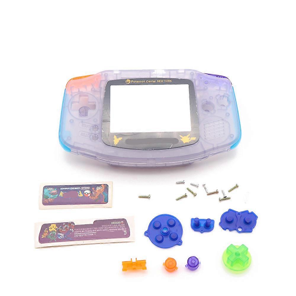 DIY Full set housing shell cover case w/ conductive rubber pad buttons for GameBoy Advance GBA console