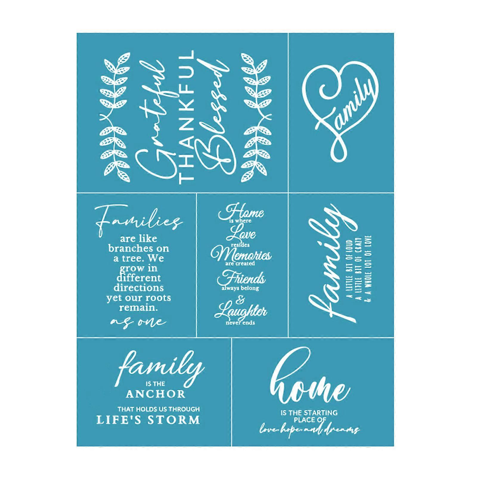 Family Self Adhesive Silk Screen Printing Stencil Mesh Transfers