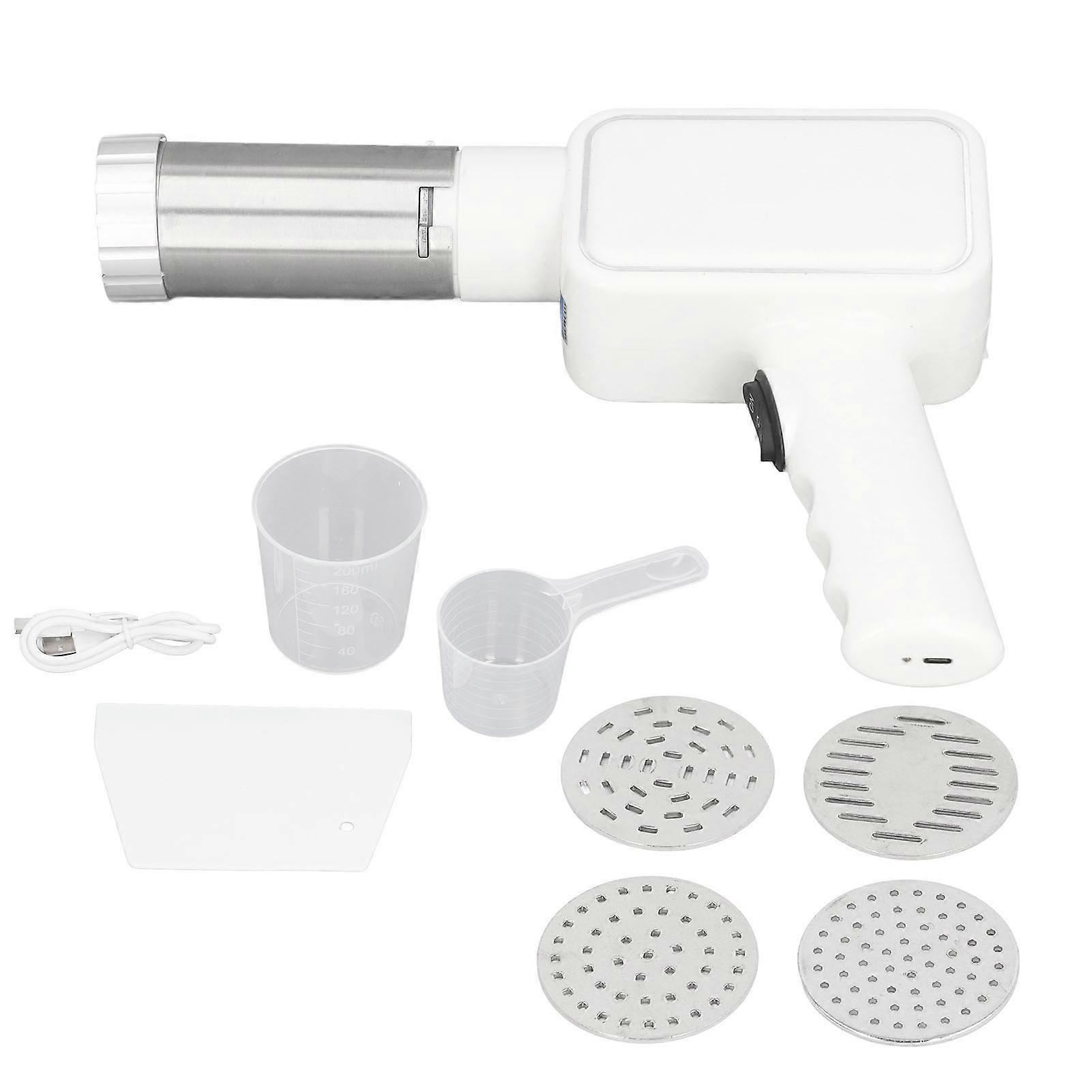 Handheld Electric Pasta Maker Multifunction 5 in 1 Cordless Portable Noodle Maker with Shaping Moulds for Home Kitchen