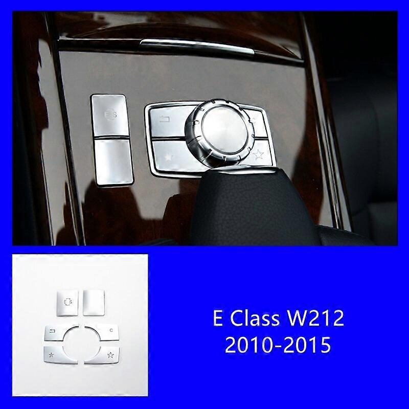 Car Center Console Multimedia ES Button Stickers Trim Decoration For Mercedes Benz E Class W212 2010-2015 Interior Accessories