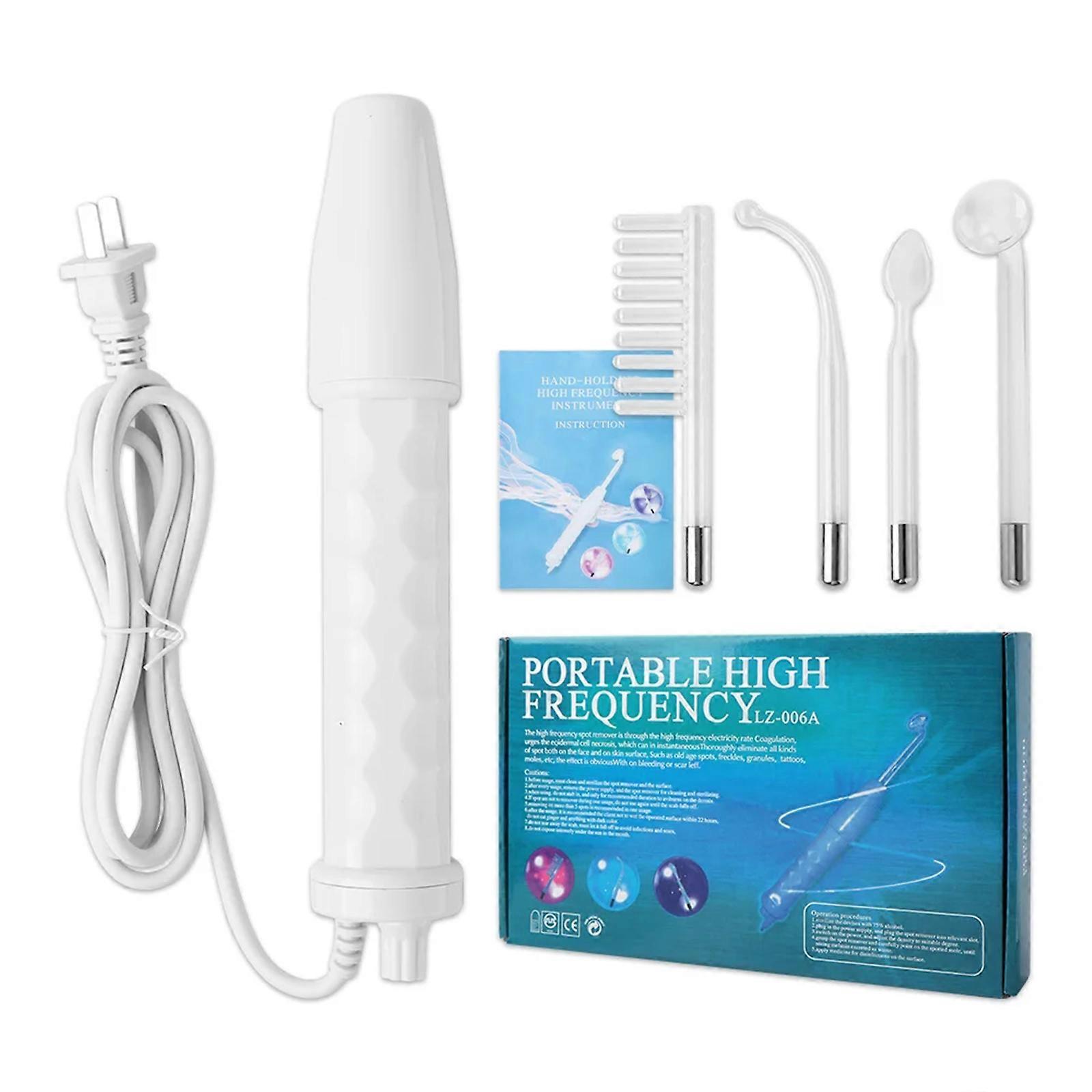 High Frequency Facial Wand - 4 in 1 Portable High Frequency Facial Skin Care Machine PhotoTherapy Device with 4 Different Glass Tubes