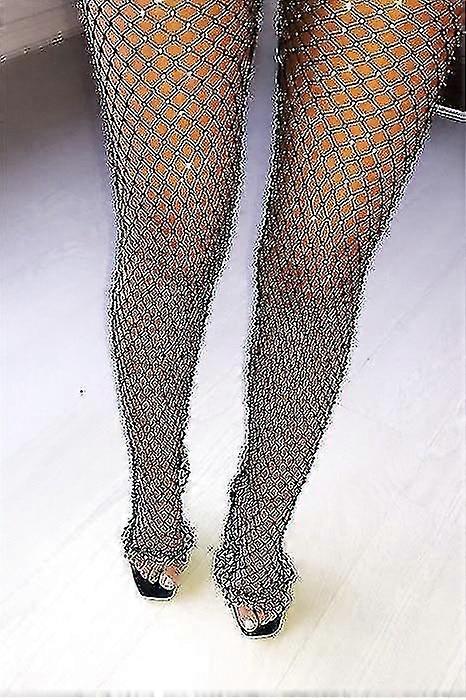 Women Mesh Shiny Rhinestone Pants