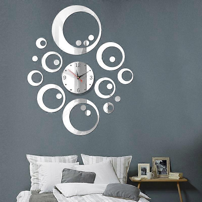 Decorative Mirror Clock Modern Design Wall Clock 3D Design Wall Sticker