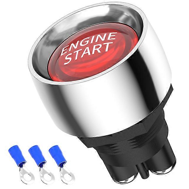 1PC Car Engine Start Ignition Switch 12V 50A 3 Pin SPST Momentary Keyless Push Button Starter Switches ON OFF For Cars Marine RV