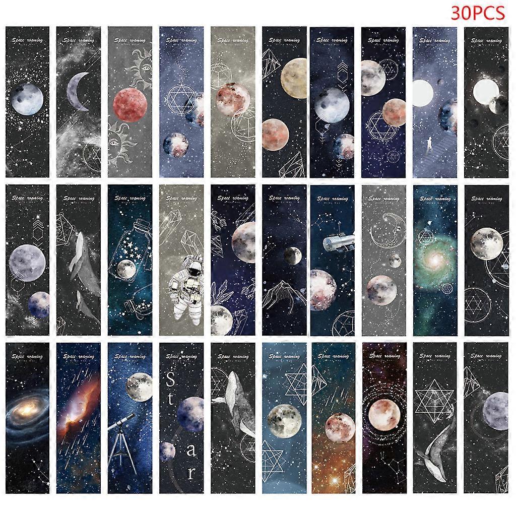 30pcs Planet Bookmarks Paper Page Notes Label Message Card Book Marker School Su