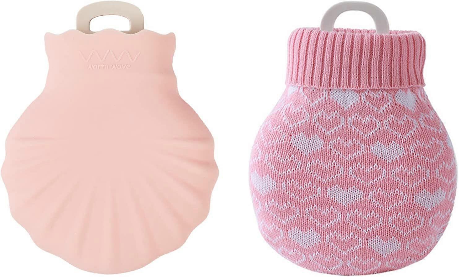 Mini calentador de manos a prueba de explosiones con cubierta tejida rosa