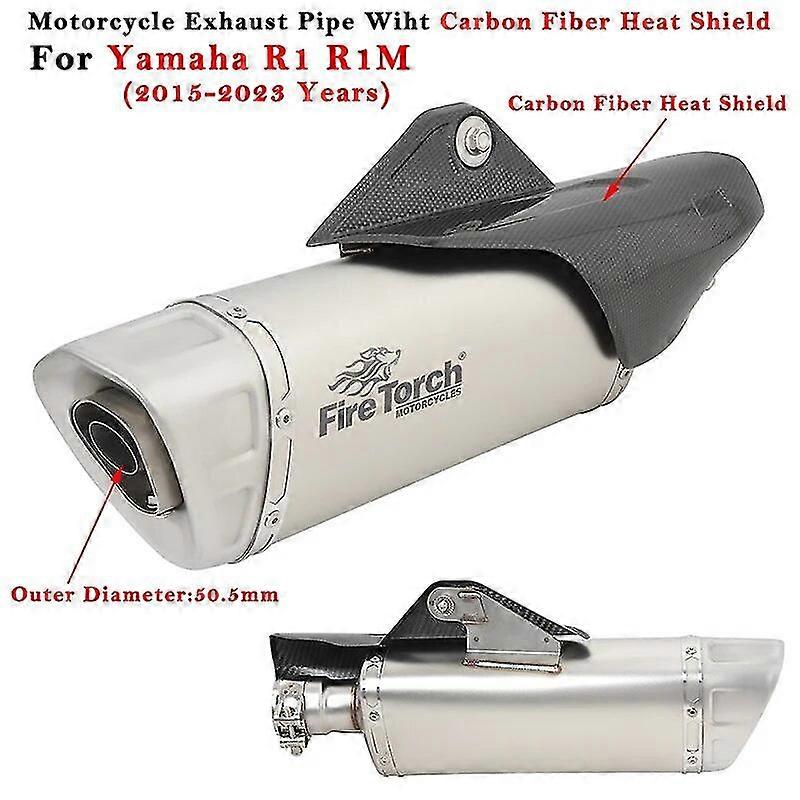 Exquisite exhaust pipeFr YAMAHA YZF R1 R1M 2015 - 2021 2022 2023 Motorrad Auspuff Escape Modifizierten System Schalldmpfer DB Mrder Carbon Faser wrme