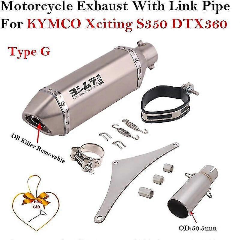 Exquisite exhaust pipeFor KYMCO XcitingS350 S350 DTX360 DT X360 Motorcycle Exhaust Escape Modify Middle Link Pipe Connecting 51mm Muffler DB Killer