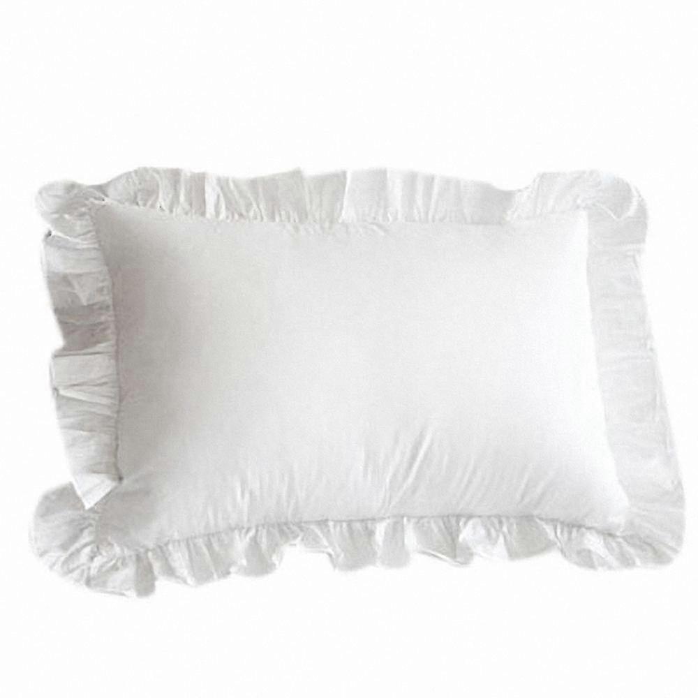 100% katoenen ruffle kussensloop gegolfde kussensloop witte kussensloop