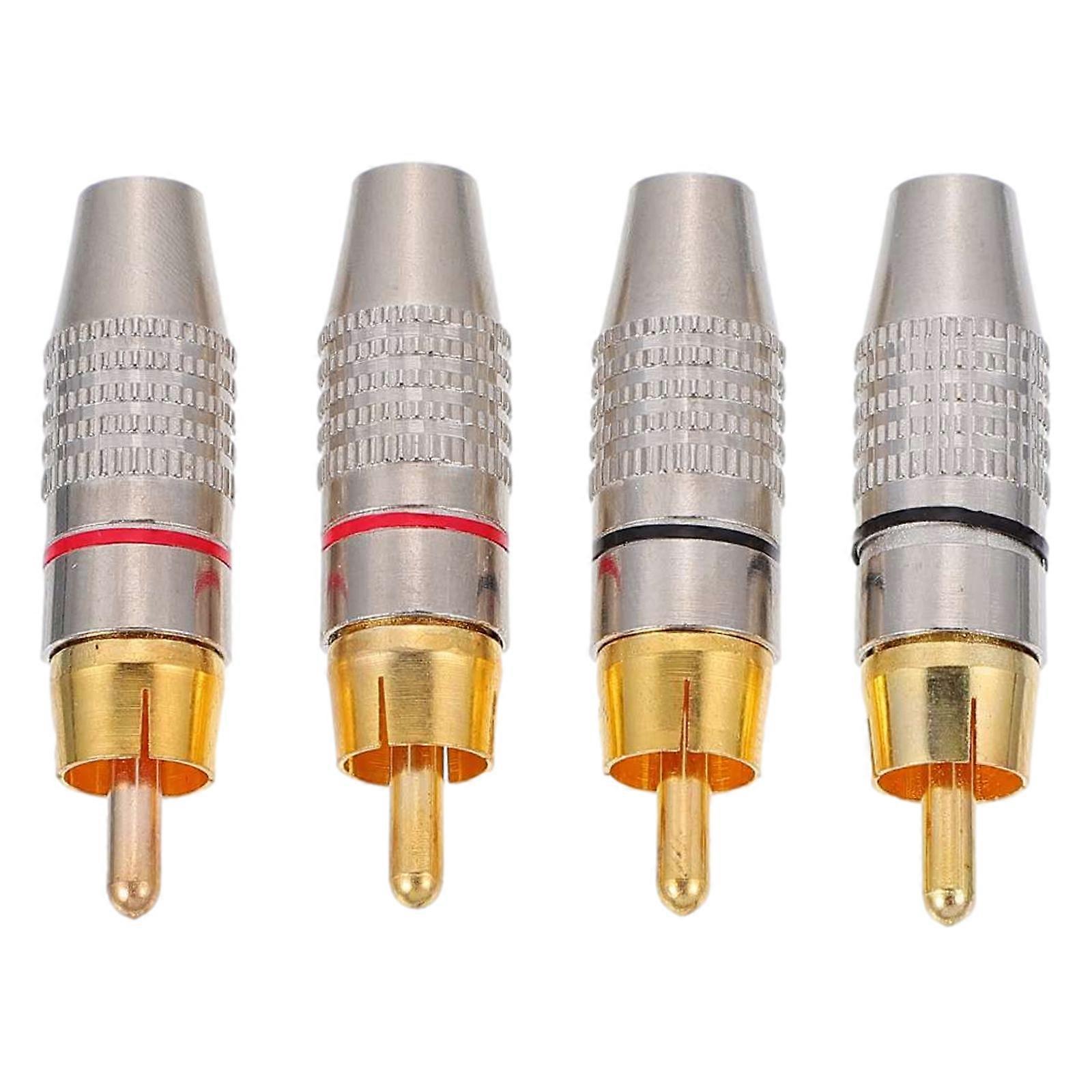 4pcs RCA Mufe difuzor mufe aur placat RCA plug tată plug adaptor conector