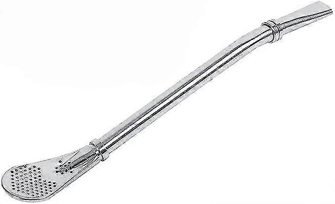 Stainless Steel Tea Gourd Straw Colander Spoon Stirrer Silver