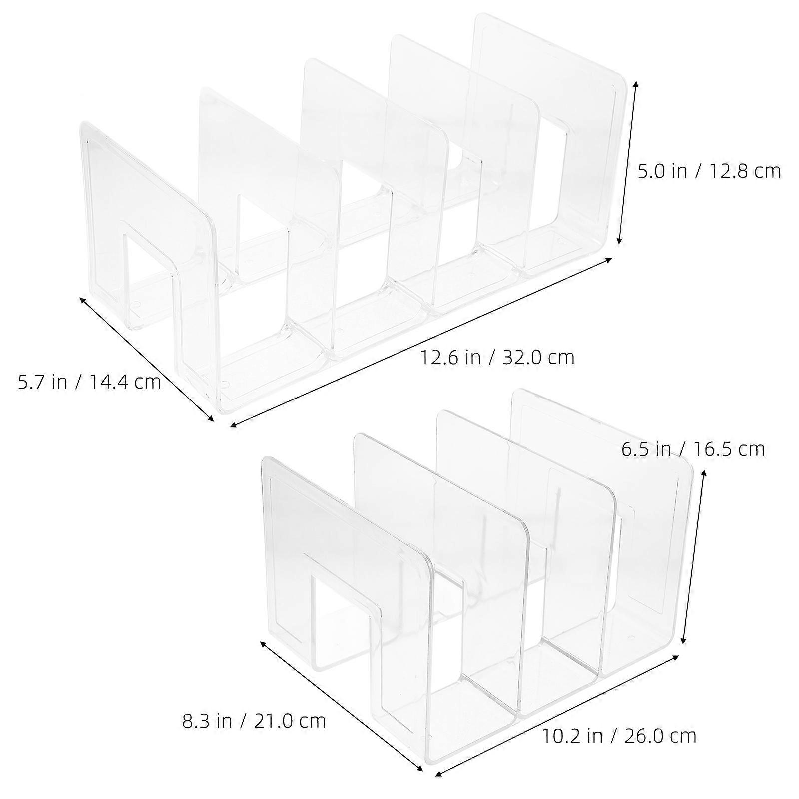 2Pcs Tabletop Book Organizer Document Storage Stand Table Bookend Book Stand Plastic Book Support