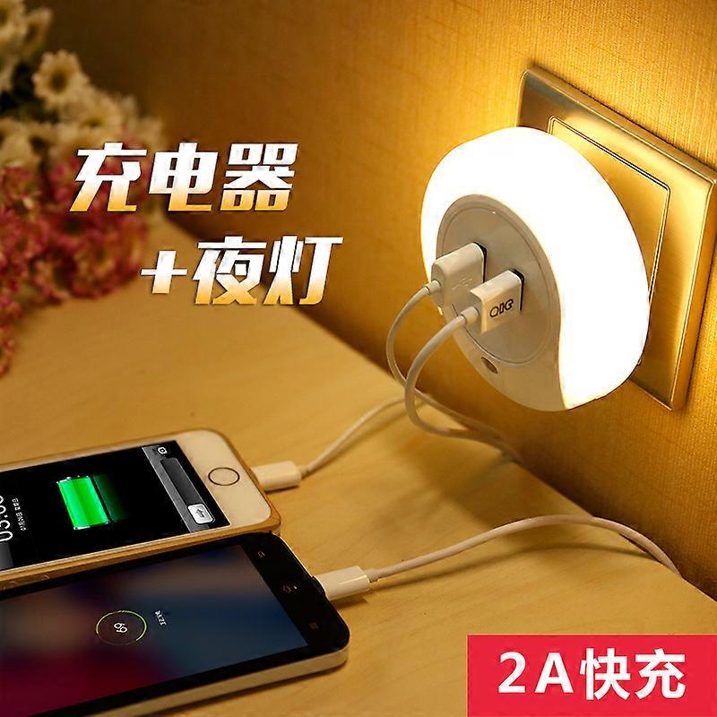 Creative plug-in light controlled LED induction NIGHT LIGHT Bedroom simple USB socket charger bedside night light
