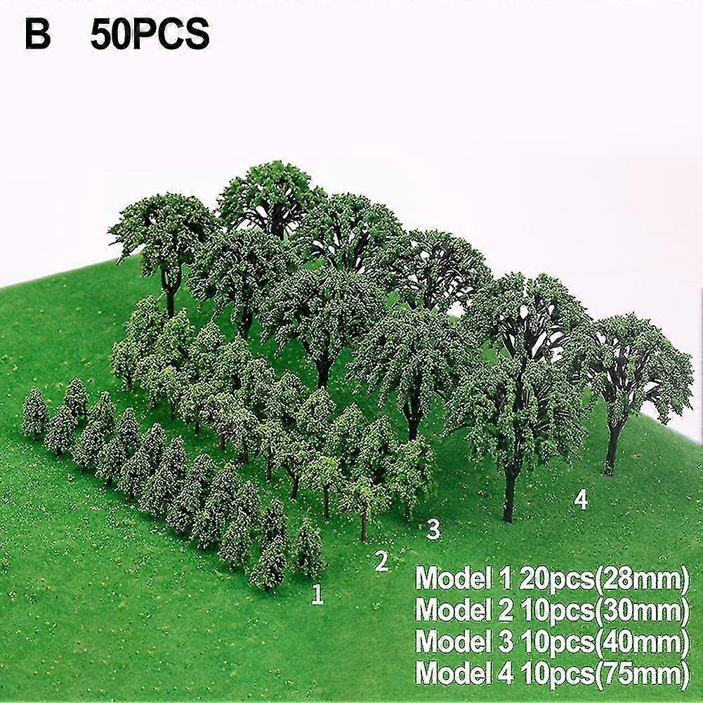 50pcs Micro Tree Railway Game Scenery