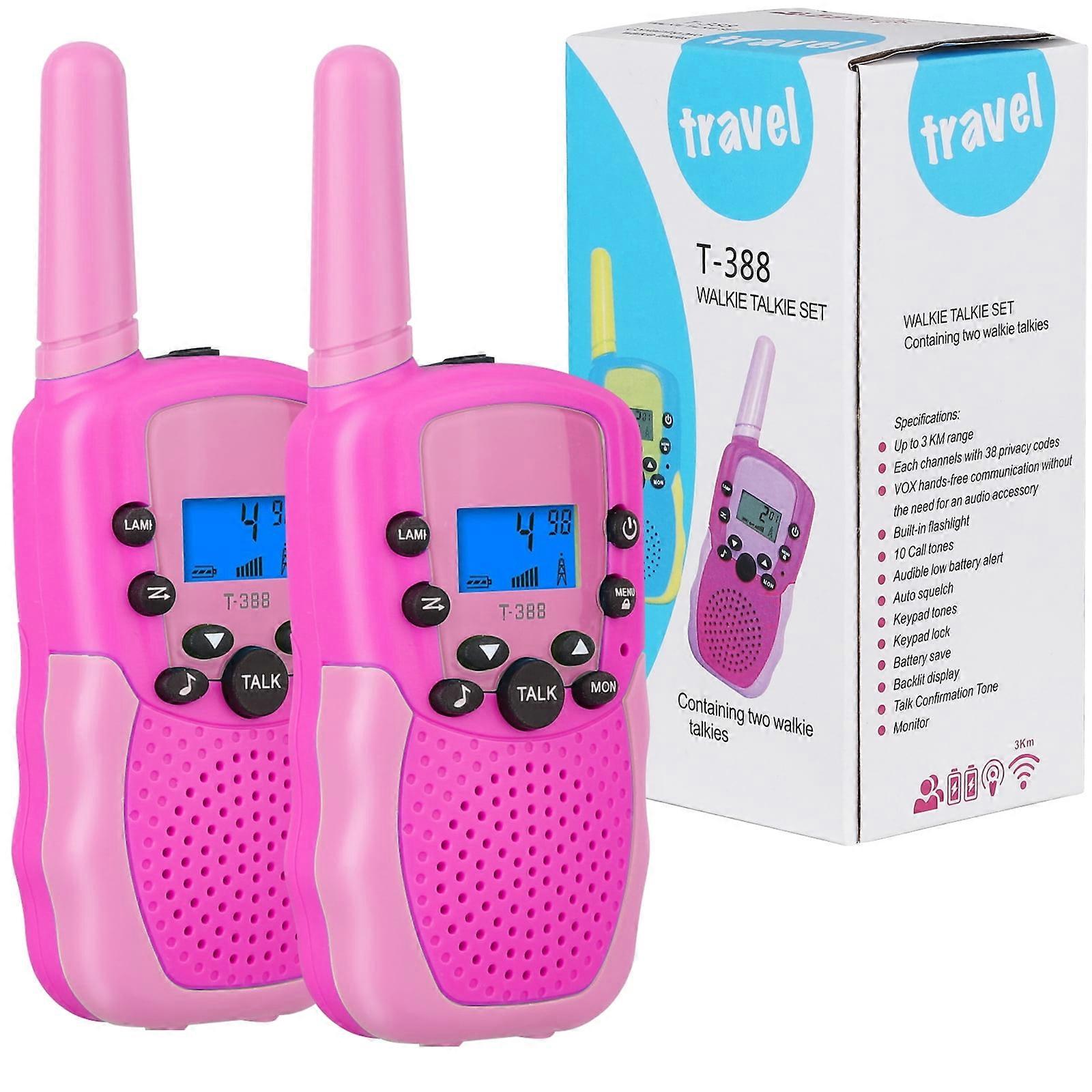 Walkie Talkies für Kinder Long Range Walkie Talkie 2er Pack 2 Wege Radio 22 Kanäle Rosa