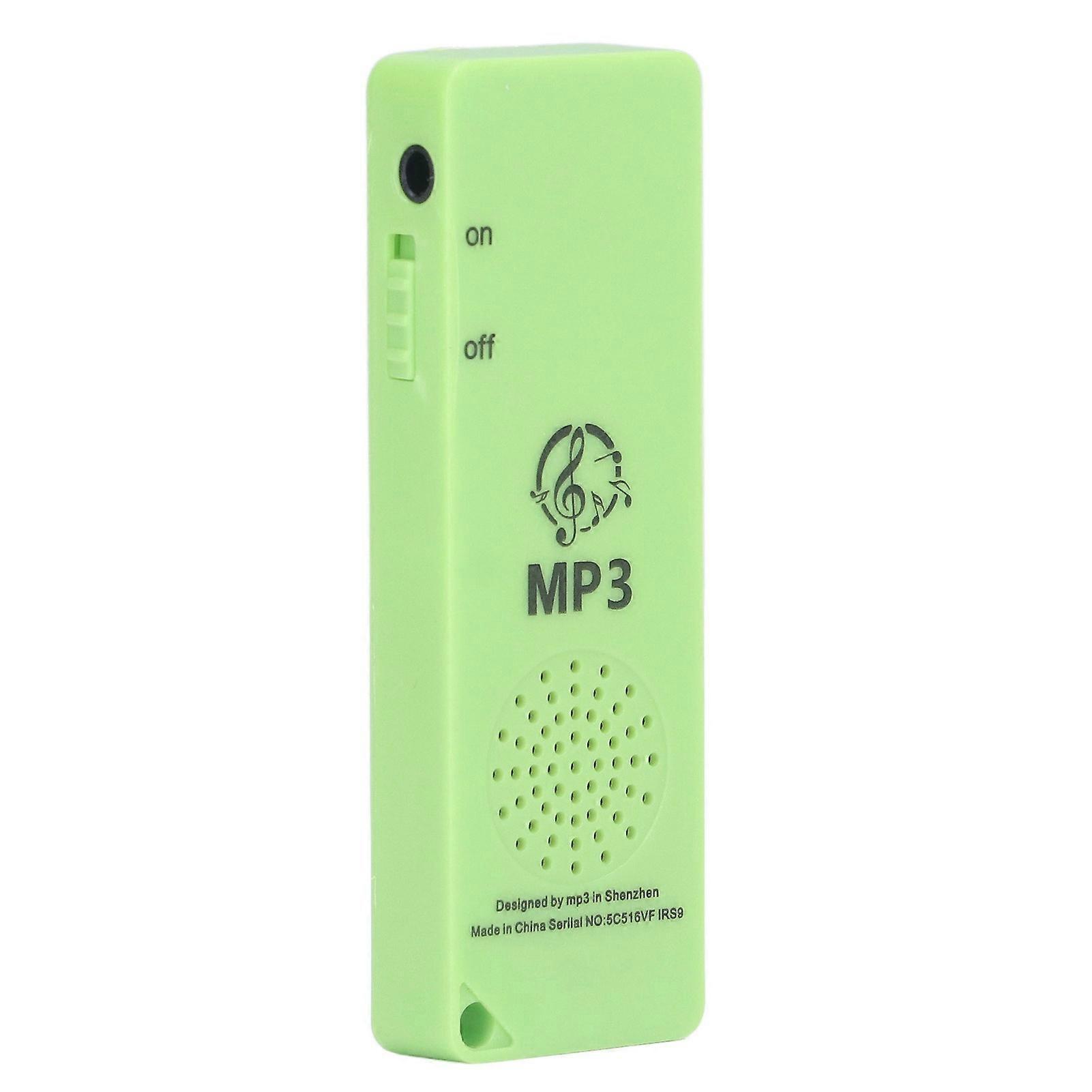 MP3 Player Lossless Sound Quality Multifunctional Portable Support 64GB Memory Card Mini MP3 for Students Green