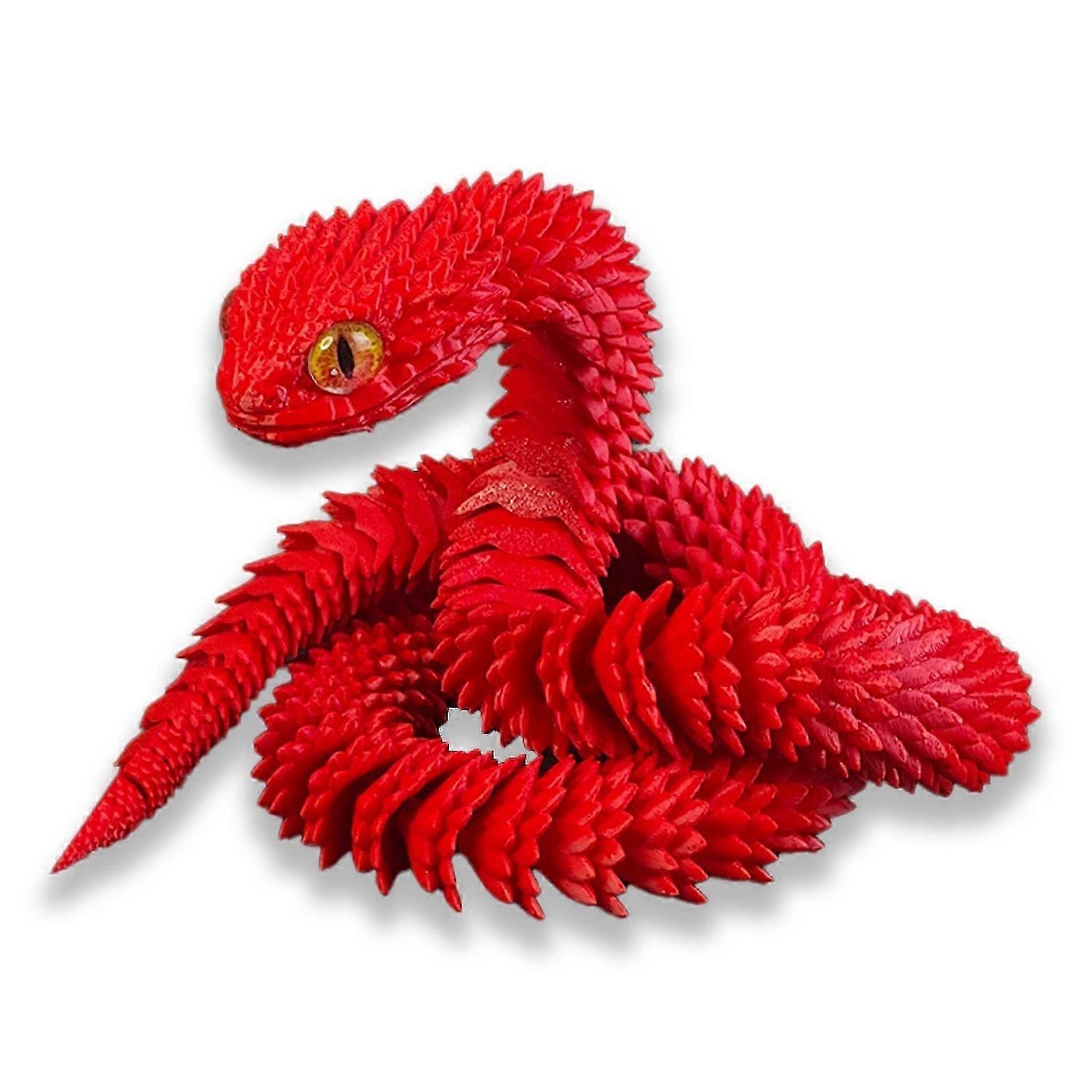 3D Printed Snake Flexible Joint Snake Toy 12 Inch 3D Printed Animals Snake with Night Light Rainbow