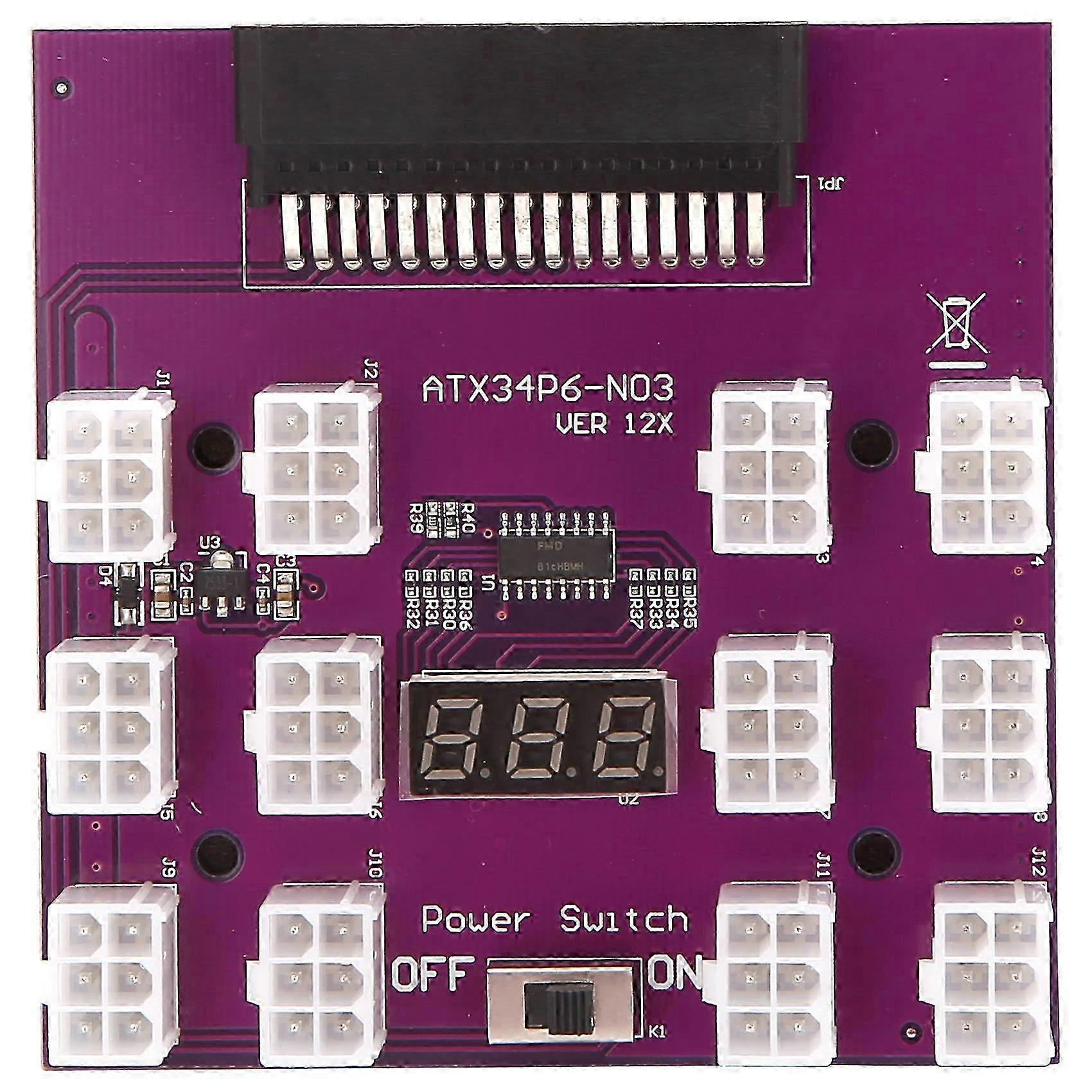 Upgrade Version Power Supply Breakout Board With 12 Pcs Atx 6pin Power Connector For 7001484 For Et