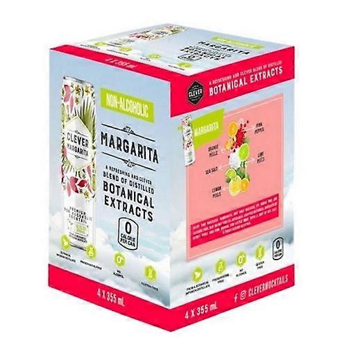 Clever Mocktails Non Alcoholic Margarita, 355 Ml x 4 Count (Case Of 6)