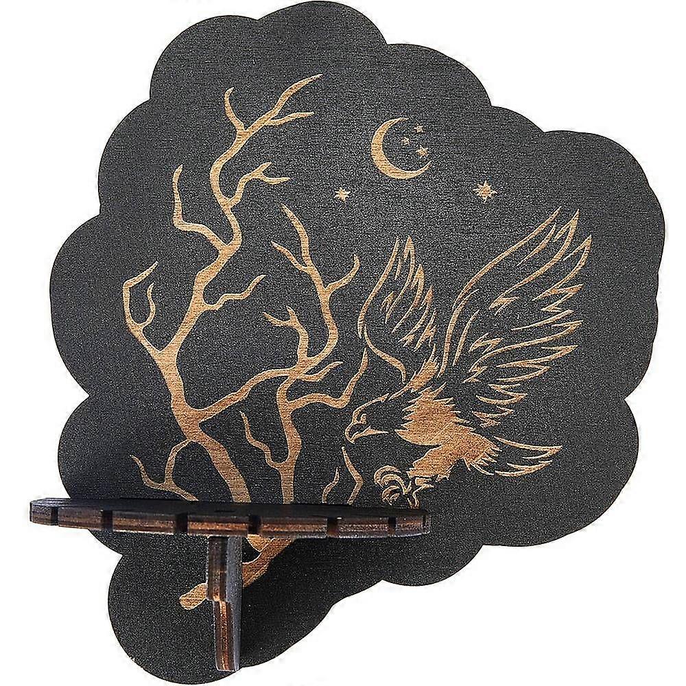 Crystal Shelf Display Wooden Wall Crystal Shelf Eagle Branch Rustic Floating Shelves Trinket Dowsing Pendulum Holder Stand for Hanging Essential Oil S