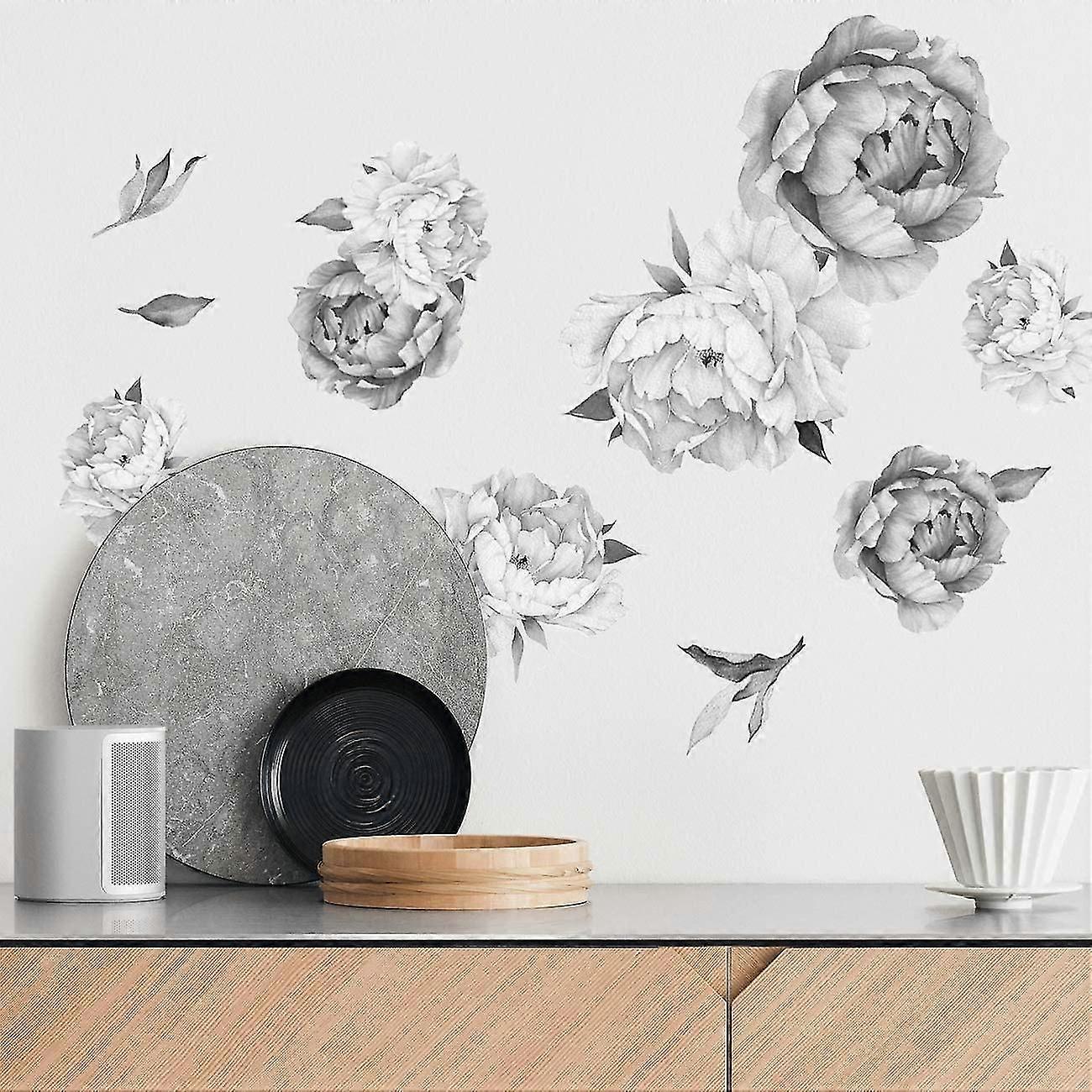 Peony Watercolor Wall Decals - Peony Decor Flowers Wall Decals