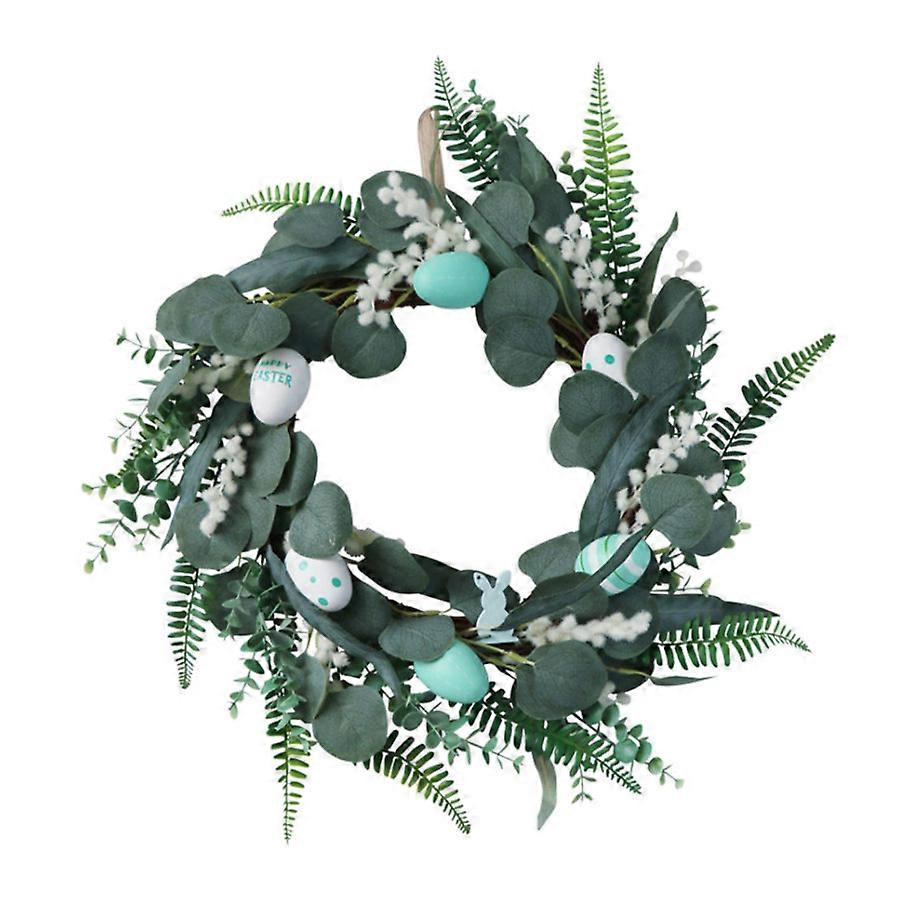 耐久性のある19.7インチのイースターエッグリース、グリーン、リアルなデコレーション