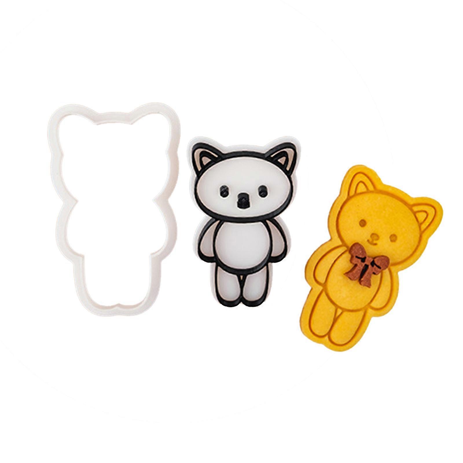 Unique Cartoon Animals Pattern Cookie Cutter Pressable Biscuits Molds Plastic Cookie Stamp Baking Decorating Tool Multicolor