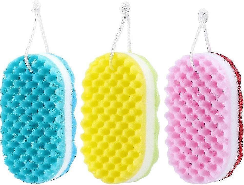 Soft Bath Foam Sponge with Exfoliating Double-sided Fiber, Shower Sponge Gift Set