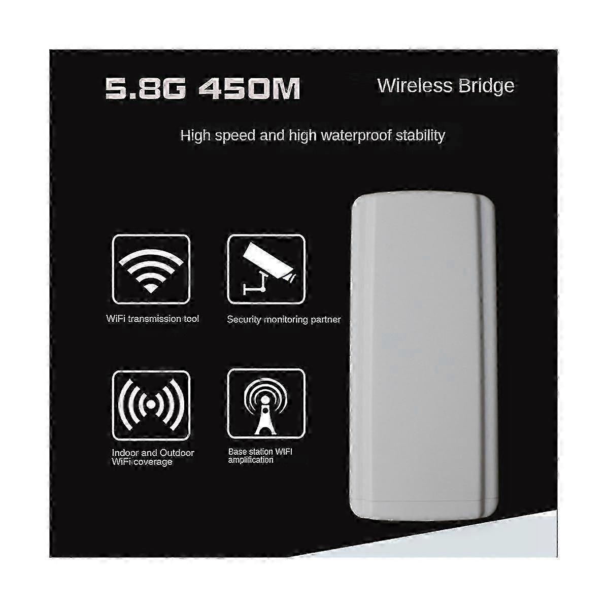 2pcs Wireless Wifi Bridge Outdoor Cpe Router Wifi 5.8ghz 450mbps Repetidor Wifi Extender 2-3km Long