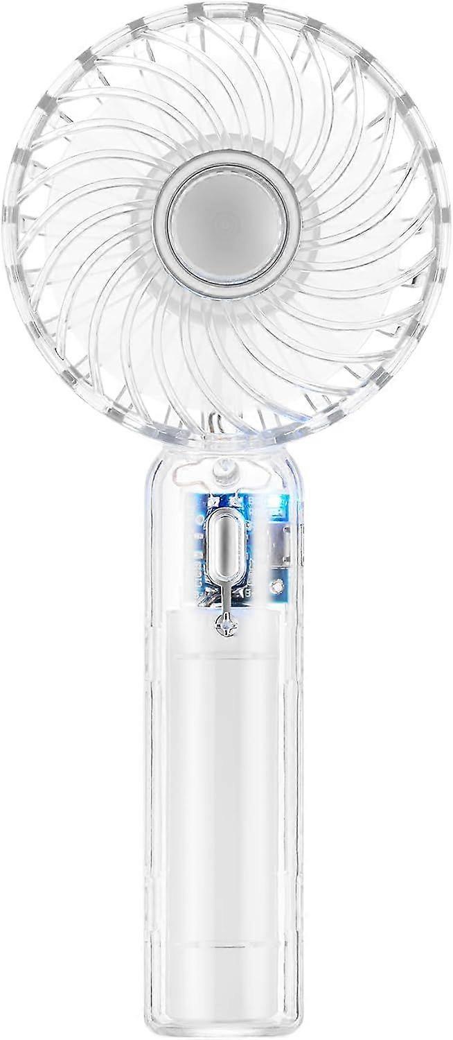 SQCLV Mini Portable Personal Transparent Fan, Small Handheld Fan with 3 Speeds and USB Rechargeable, Personal Fan Battery Operate for Outdoor Indoor C