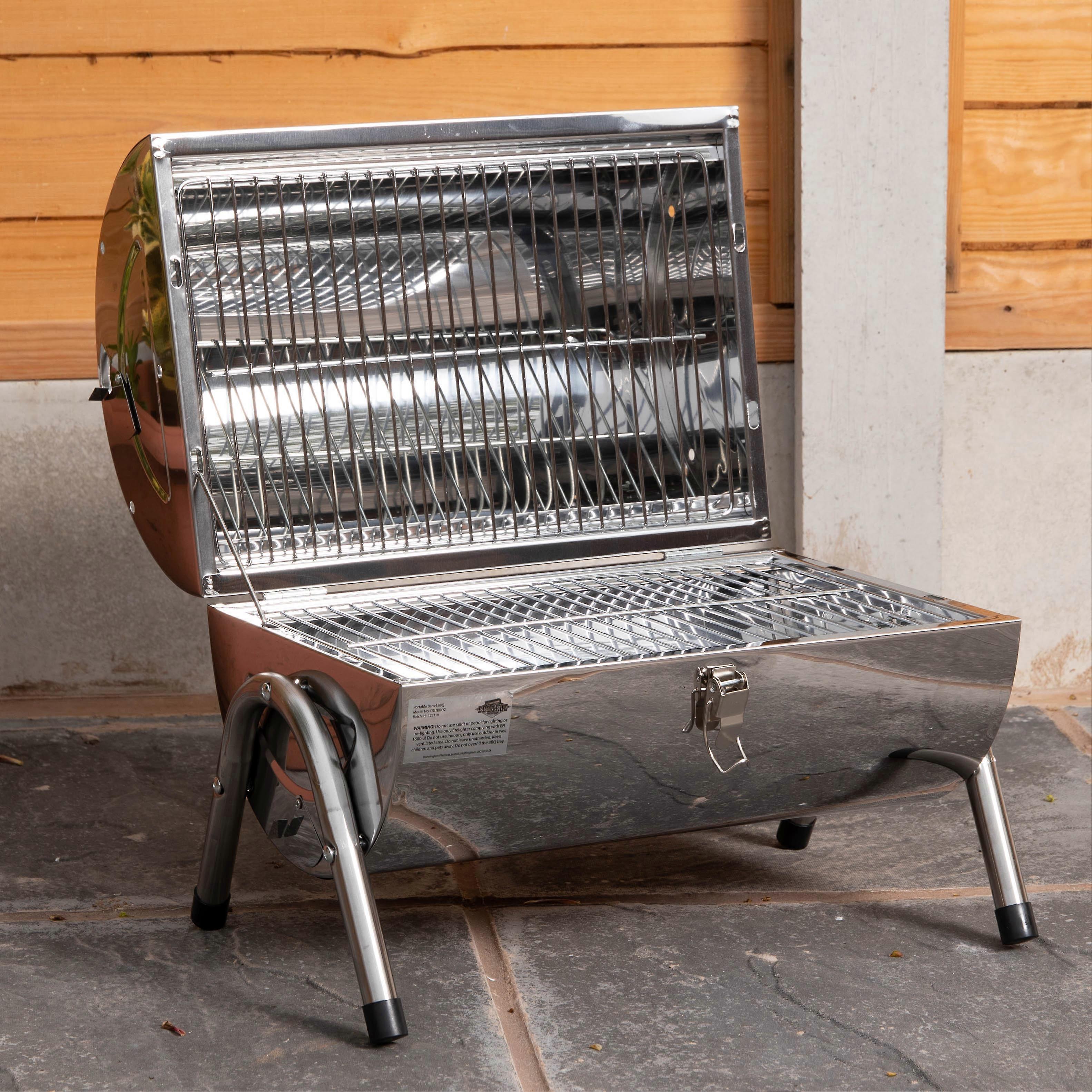 Portable Barrel Style Charcoal Camping Barbecue / Bbq