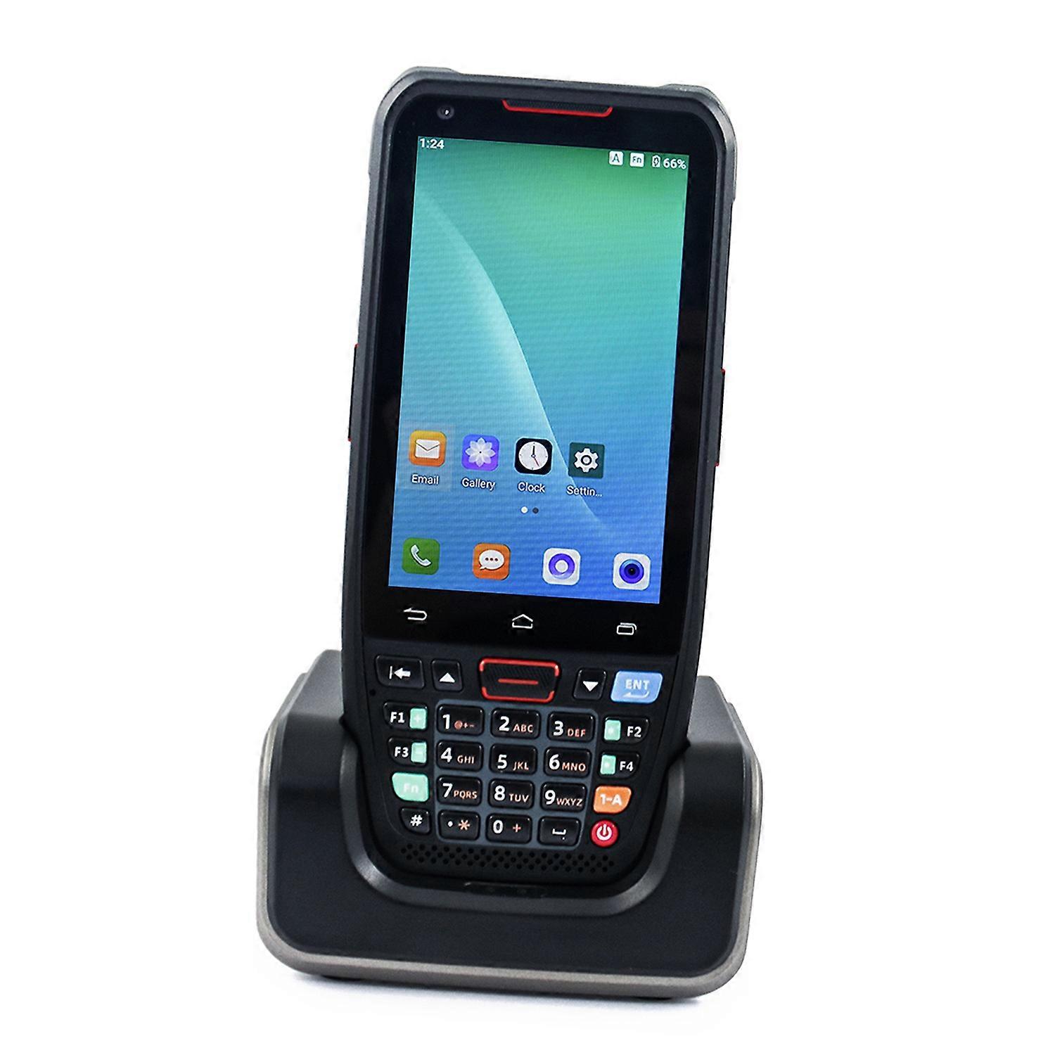 Handheld POS Android 10.0 PDA Terminal 1D/2D/QR Barcode Scanner with Charge Base Support 2/3/4G WiFi