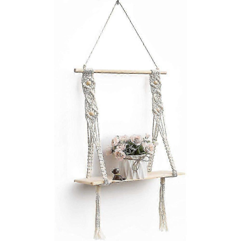 Boho Decor Cute 1 Tier Floating Shelf For Bathroom Bedroom Window