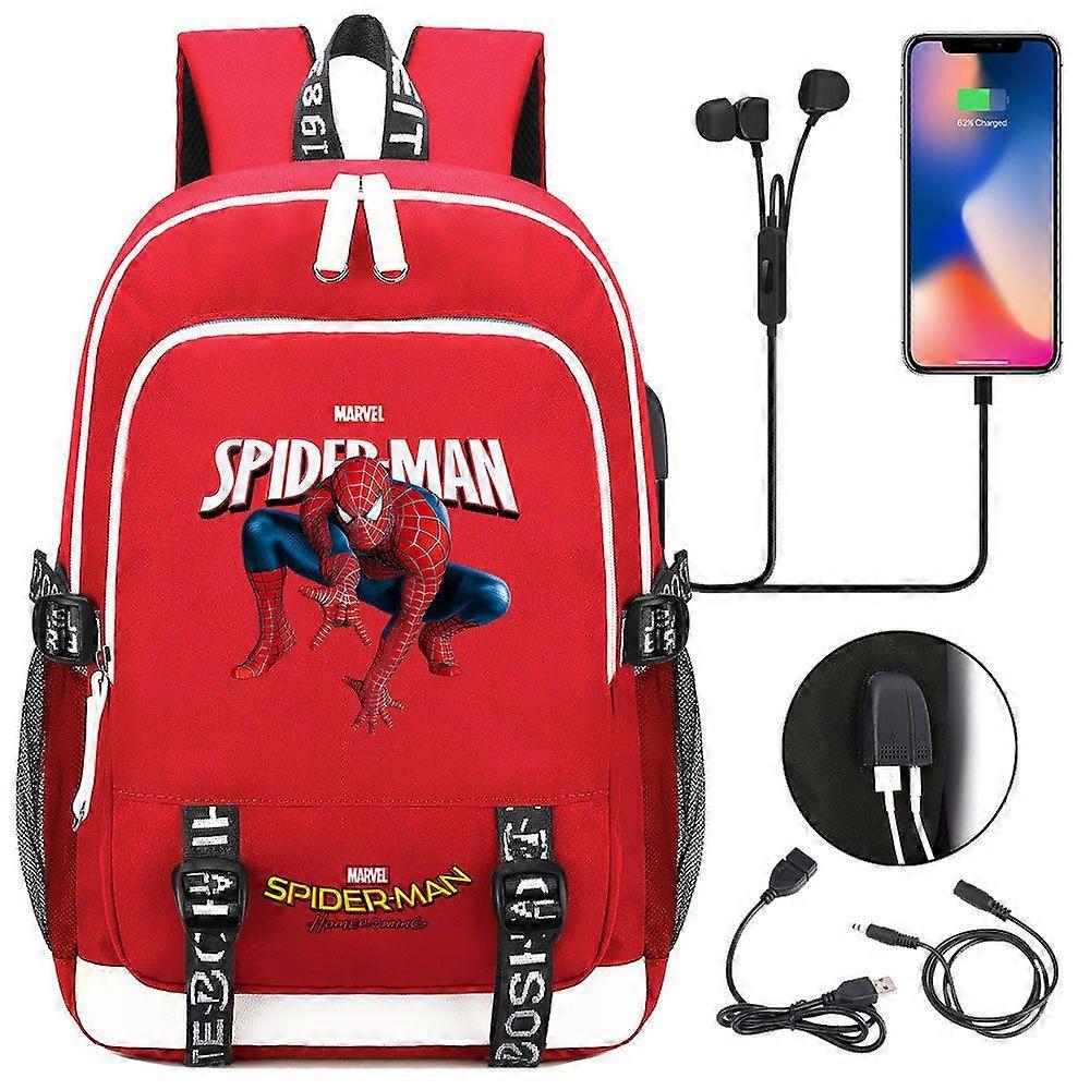 Spiderman Usb Backpack For Boys, Girls, Teens: Ideal Book Bag For School, College Students, And Traveling Men & Women