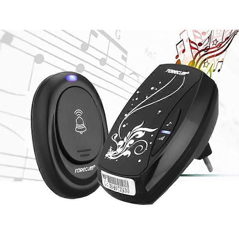 Waterproof Wireless Doorbell - 100m Range - 36 Melodies - Adjustable Volume - White Plastic