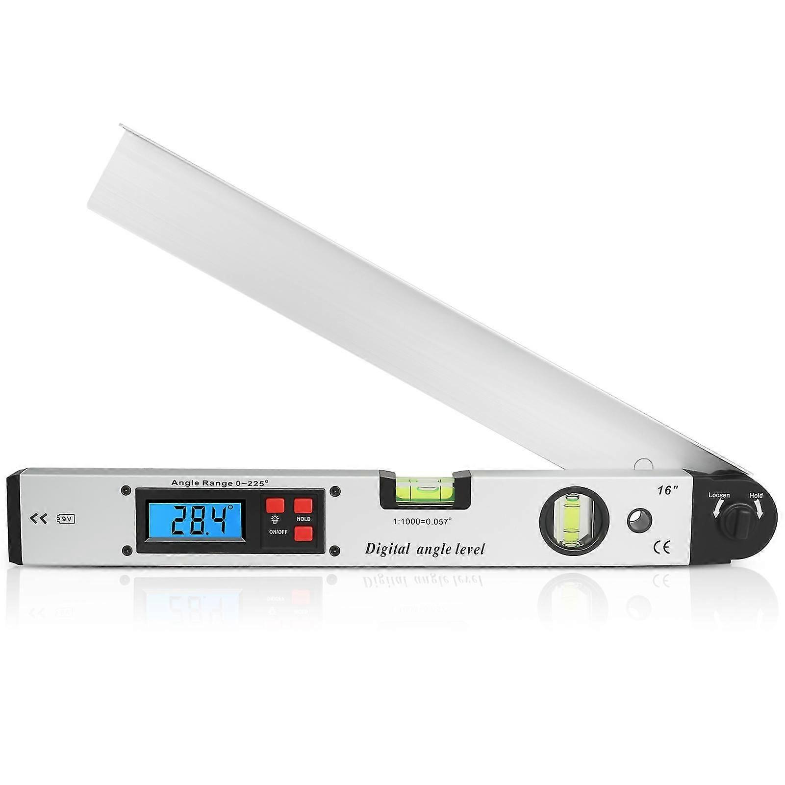 16 Inch Angle Ruler 0-225Digital Protractor, With Digital Display Level 400mm With Backlit LCD