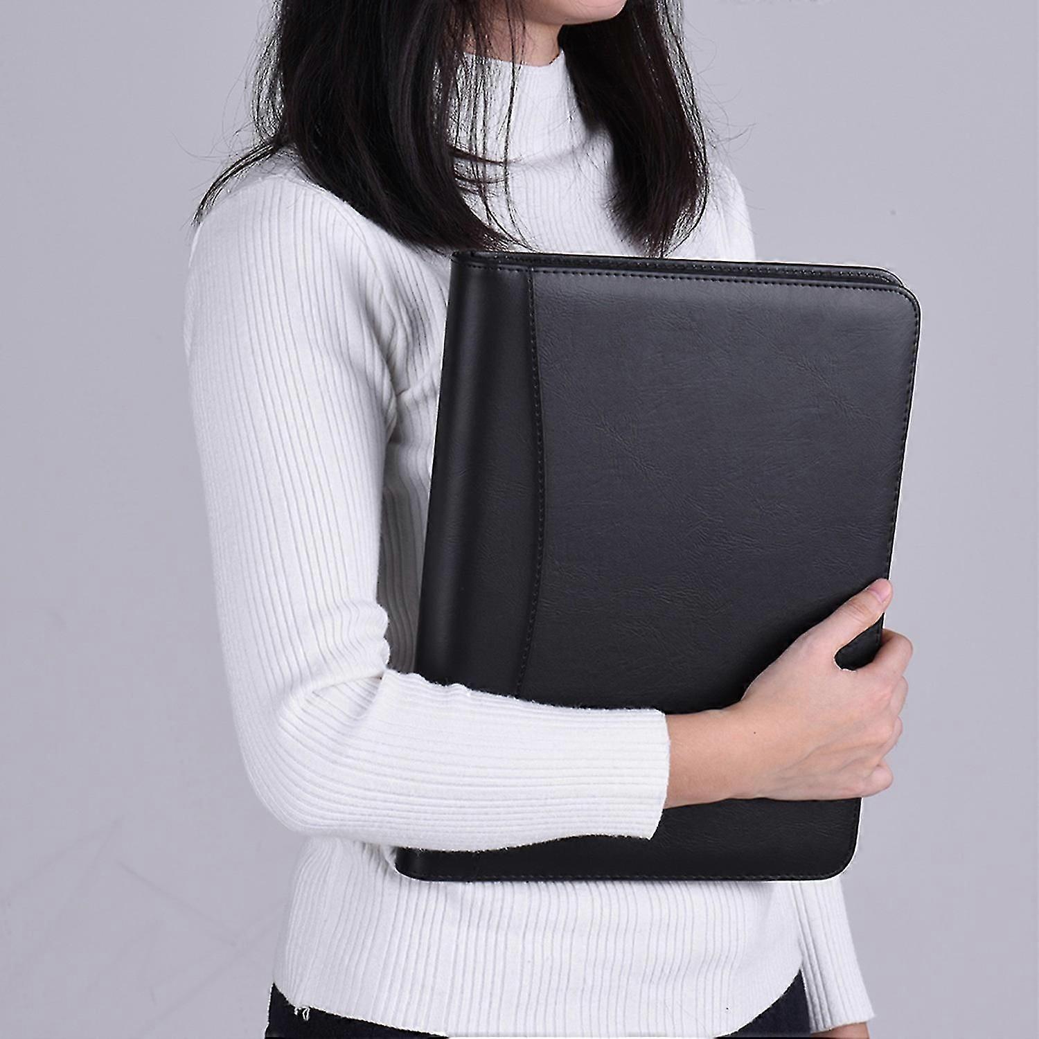 Professional A4 PU Leather Business Portfolio Organizer - Document Folder Case