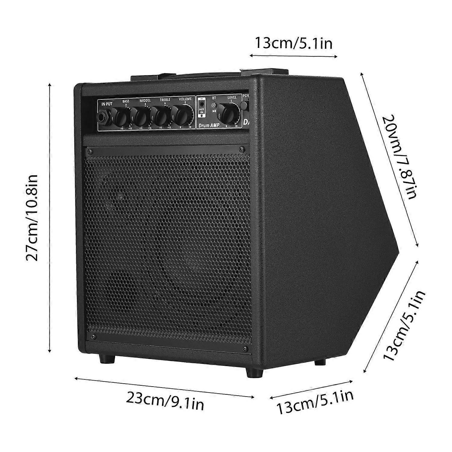Electronic Drum Speaker Portable BT Practice Drum Amplifier Speaker for Electric Drums Keyboard Wood