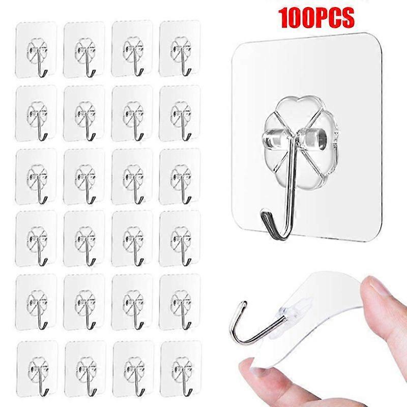 2025 Transparent Seamless Hooks Metal Wall Hooks For Home Heavy Self Adhesive Hooks