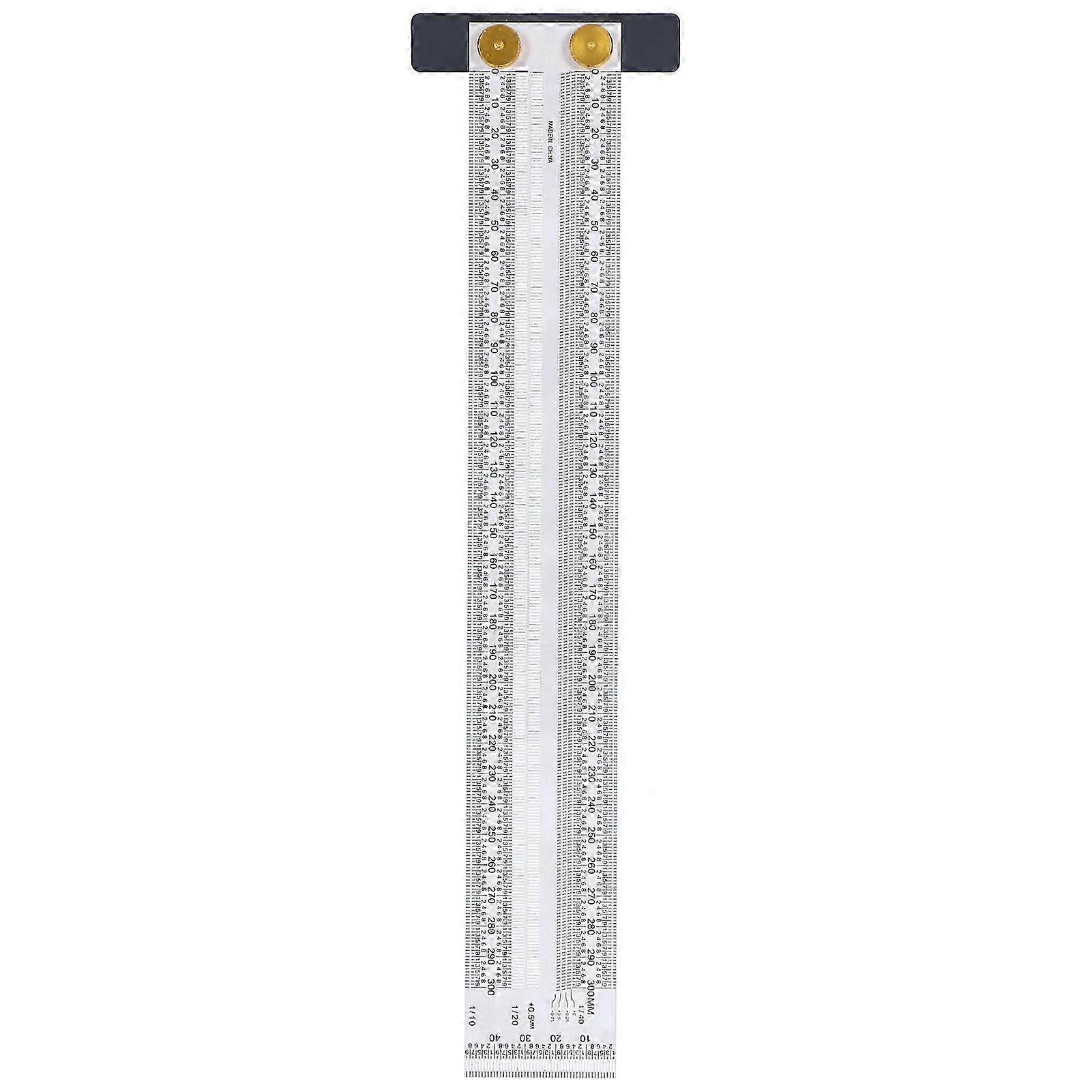 Marking Scale Exquisite Accurate Portable Convenient Sturdy Durable Multifunctional Tshaped Hole Ruler(300mm )