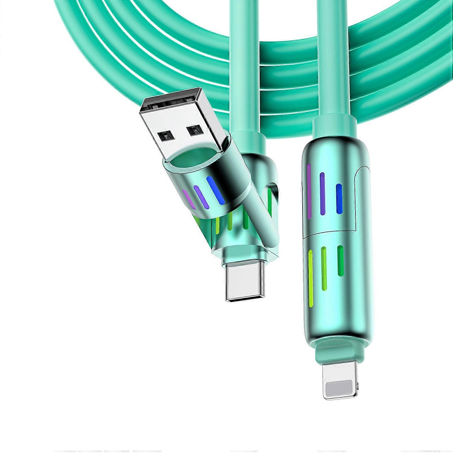 USB AM Type C to Type C Cable with Colorful Breathing Light OD6.0mm USB C to USB C Cable 3 m / 9.8ft