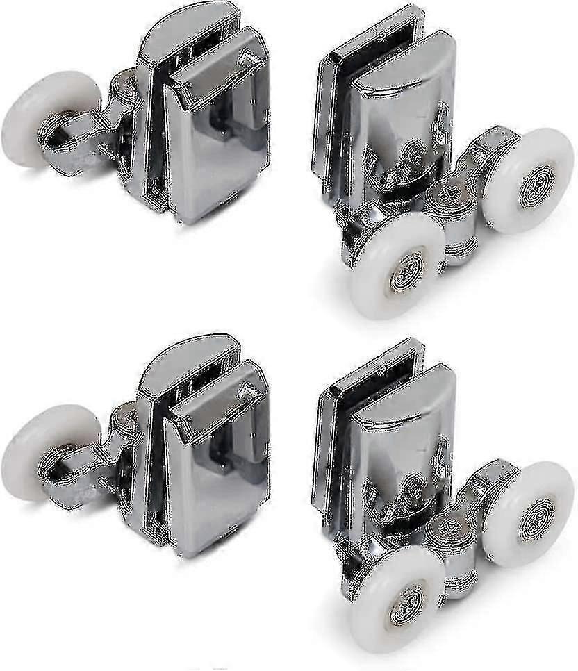 Bathroom Shower Rollers, 2 Upper Wheels, 2 Lower Wheels, Anti-rust And Durable