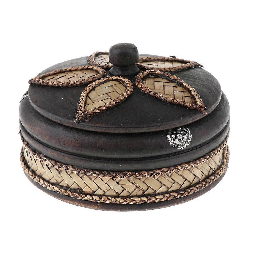 منفضة سجائر خشبية مستديرة مبتكرة مع غطاء، صينية تدخين تايلاندية، هدية عمل كبيرة